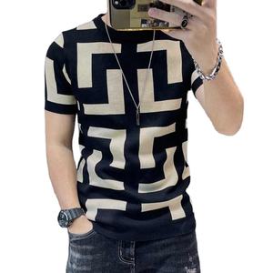 Dernier T-Shirt Hommes Slim Streetwear Couleur Contraste T Shirt Hommes Tee Shirt Haute Qualité Tenues T-shirt - Product Image 3