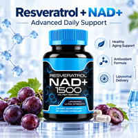 Capsules liposomales de Resvératrol NAD Plus 1500 mg par portion, 90 capsules végétales, complément alimentaire antioxydant pour le bien-être quotidien