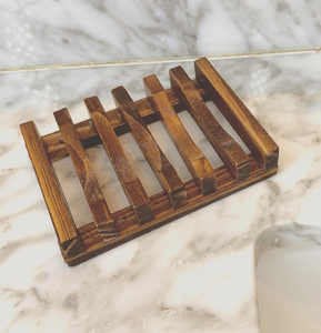 Porte-savon en bois massif naturel |   Porte-savon minimaliste pour salle de bain avec canaux de drainage et surface polie - Product Image 3