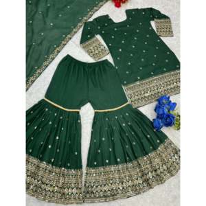 Vêtements indiens et pakistanais de créateur, haut et bas élégants pour les fêtes, et palazzo - Product Image 2