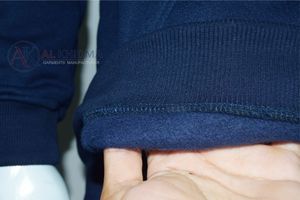เสื้อฮู้ดดี้ผู้ชายสีกรมท่าเข้ม 380 GSM ทรงโอเวอร์ไซส์ ซิปยาวเต็มตัว ผ้าฟลีซ มีกระเป๋าหน้า ปักโลโก้แบบละเอียด ทรงปกติ ผ้าฝ้าย 100% - Product Image 5