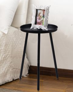 Mesa Auxiliar Redonda de Metal de Diseño Moderno con 3 Patas Plegables - Product Image 4