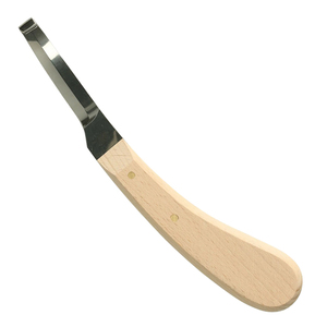 Couteau à sabots vétérinaire réutilisable en acier inoxydable pour le soin des chevaux et du bétail, manche en bois, couteaux à sabots pour l'élevage - Product Image 1