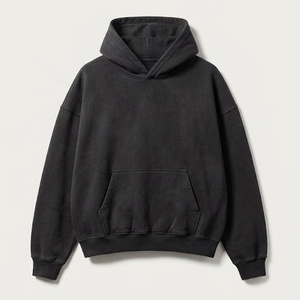 Sudadera con capucha de felpa gruesa, estilo boxy, sin cordones, con capucha cruzada - Product Image 1