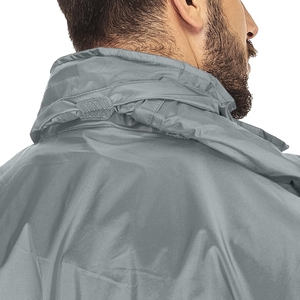 Men's Lightweight Waterproof Hooded <b>Jacket</b> Gray Casual Spring Outdoor Wear With Zipper Closure And <b>Packable</b> Design - Product Image 2