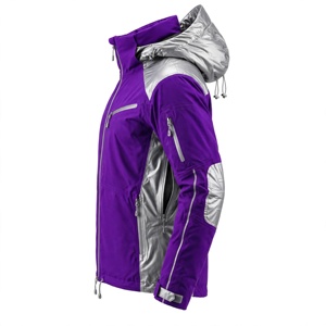 Chaqueta de Esquí Impermeable con Capucha para Hombre AMKOOR ENTERPRISES, Color Morado y Gris con Bloques de Color, Forro Polar para Otoño, Estilo Deportivo, Cierre de Cremallera - Product Image 4