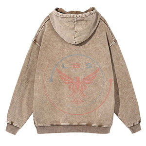 Sweat-shirts à capuche unisexe de qualité supérieure, tendance, délavés à l'acide, grande taille, décontractés, hiver, 100% coton, molleton respirant, écologiques - Product Image 2