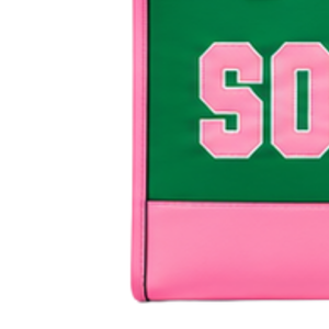 Bolso Tote Rosa y Verde para Mujer, con Estampado de Letras, de Moda, para Llevar al Hombro, con Doble Asa, Casual, para Compras - Product Image 5