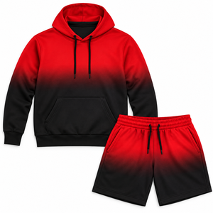 Conjunto de Sudadera con Capucha y Pantalones Cortos para Hombre AL RAFEEQ, Color Sólido, Chándal Informal, Transpirable, de Algodón, para Otoño - Product Image 3