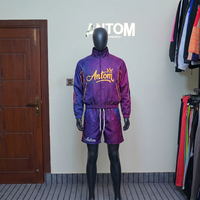 Ensemble short et veste coupe-vent réfléchissante zippée pour homme, grande taille, décontracté, maternité, avec logo brodé, en coton imperméable
