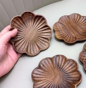 Handmade Wooden Flower Shaped Coasters Traditional Chinese Design <b>Table</b> Mats Pads From IMELESS CRAFT - Product Image 1