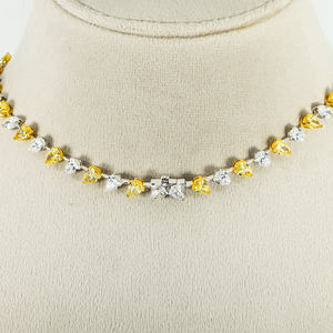 Collier pendentif en diamants jaunes et blancs multiformes, deux tons, 14 carats, fabrication indienne, pour femmes, disponible au meilleur prix - Product Image 4