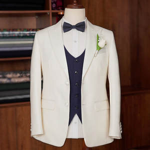 Traje de Boda Blanco de 3 Piezas para Hombre - Chaqueta, Pantalones y Chaleco a Medida con Diseño de Llama de Pasión |   Colección Lovey Dovey |   Vietnam - Product Image 6