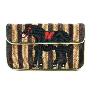 Bolso de Mano de Lujo para Mujer, Hecho a Mano, de Algodón Suave, con Cuentas de Vidrio Multicolores, Diseño de Caballo, Regalo Elegante - Product Image 4