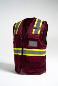 Men's Heavy Duty Multi <b>Utility</b> Protection Work <b>Vest</b> Professional Men Reflective High Visibility Patrol <b>Vest</b> - Product Image 2