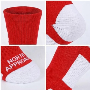 North Approach Crew <b>Socks</b> Red Breathable <b>Polyester</b> Spandex Basketball <b>Socks</b> for Adults Summer Season - Product Image 4
