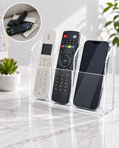 Moderno y Elegante Organizador de Control Remoto Acrílico Multiusos, Organizador de Sobremesa con Estilo para TV, Aire Acondicionado, Sala de Estar, Oficina en Casa - Product Image 1