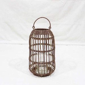 Lanterne en plastique écologique et durable faite à la main, forme cylindrique avec poignée pour la décoration de la maison, décorations de Noël et de mariage - Product Image 1