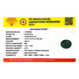 Oval Cut Emerald Cubic Zirconia Loose Gemstone 2.7 Carat 5mm for Fine Jewelry - Product Image 4