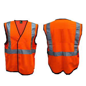 Chaleco de Seguridad Reflectante de Alta Visibilidad para Hombre, Color Naranja Amarillo, con Bolsillos, Cierre de Cremallera Desprendible, 100% Poliéster, Personalizable - Product Image 2