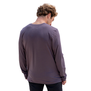 Camiseta de Manga Larga para Hombre, Color Morado Deslavado, 100% Algodón Orgánico de Lujo, Cuello en V, Preencogida, Certificada por GOTS, Ajuste Premium y Transpirable - Product Image 6