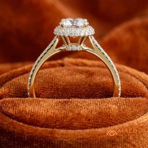 Cut Silver Gold Plated Moissanite Prong Setting Luxury Engagement Ring for Women Bridal Wedding Party Anniversary Jewelry Gift - Product Image 3