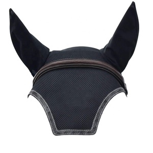 Voile anti-mouches pour cheval à design personnalisé avec bonnet anti-oreilles en DenimPU, emballage sur mesure, vente en gros - Product Image 1