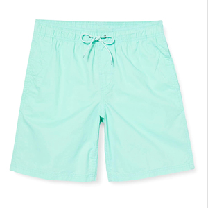 Men's Solid Mint Green Board Shorts Mid Waist Elastic Waist Breathable Lightweight Quick Dry Casual Swimwear 100% Cotton Bermuda - Product Image 1