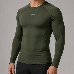 F2WIN Rashguard Unisexe à Manches Longues Vert Séchage Rapide Écologique Anti-Bactérien Imprimé par Sublimation 220g Polyester Compression - Product Image 3