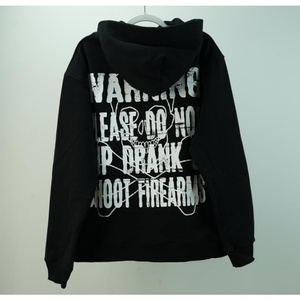 Sweat-shirt à capuche unisexe noir, coupe oversize, style streetwear, logo imprimé sur le devant, en molleton de coton, manches classiques, coupe hiver, coupe-vent, avec poche - Product Image 5