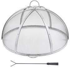 Brasero en acier inoxydable avec écran anti-étincelles, pique-foyer, grille à bois et équipement de chauffage pour barbecue, pour la maison et le jardin - Product Image 4