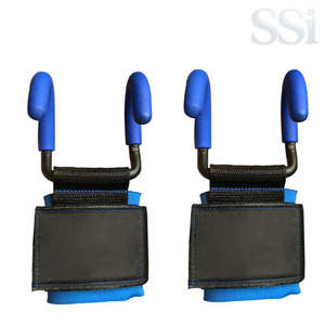 Crochets de musculation en acier renforcé pour la musculation, crochets antidérapants avec bandes de maintien pour les poignets, pour les exercices de gym - Product Image 2