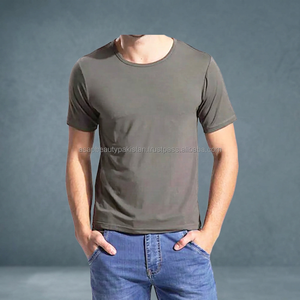 Camiseta unisex de algodón 100% estilo deportivo personalizado patrón sólido con cremallera estampado de logotipo 220 gramos ajuste suelto 220 camisetas para hombre" - Product Image 3