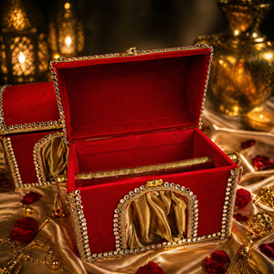 Rangrata BX_001 Velvet Decorative Doli <b>Box</b> <b>Lock</b> Wedding Trousseau Bridal Cosmetic Jewelry Storage Gift Packaging Organizer <b>Box</b> - Product Image 2
