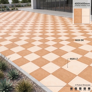 Baldosa de Porcelana para Estacionamiento de 16x16 Pulgadas y 12 mm, Antideslizante, para Exteriores, de Alta Resistencia (Diseño Moral) - Product Image 1