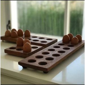 Large Capacity Wooden <b>Egg</b> Tray for Storing Farm Fresh <b>Eggs</b> Compact Wooden <b>Egg</b> Holder Tray for Small Kitchen Spaces at low cost - Product Image 1