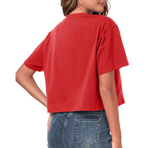 T-shirt court oversize tendance pour femme, coupe ample, décontracté, streetwear, manches courtes, en coton doux, confortable à porter - Product Image 2