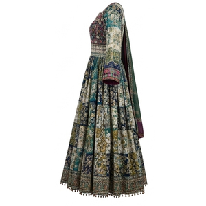 Vestido tradicional largo hasta el suelo para mujer, Salwar Kameez de algodón, estilo maxi, holgado, para bodas, con estampado digital, estilo afgano Kuchi. - Product Image 3
