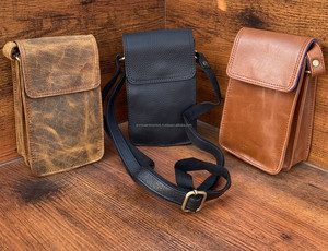 ใหม่กระเป๋าใส่โทรศัพท์หนังแท้สีน้ำตาลสำหรับผู้ชายและผู้หญิงสไตล์วินเทจกระเป๋าหนังวัวสะพายข้างขนาดเล็ก - Product Image 4