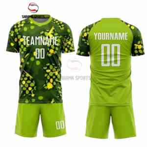 Ensemble de maillot de football pour homme adulte, col en V, manches courtes, léger, séchage rapide, respirant, polyester, sublimé - Product Image 6