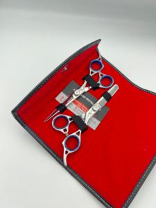 Professional Barber Salon Use Hair Cutting Thinning Scissors Set Mirror <b>Polish</b> Finish with Adjustable Screw And Leather <b>Kits</b> - Product Image 3