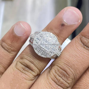 Custom Iced Out Hip Hop Lab Grown 3,53 Carat VVS D Color 14K Chapado en oro 925 Anillo de plata esterlina - Product Image 1