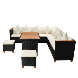 Juego de 7 Muebles de Patio en Negro y Crema - Product Image 4