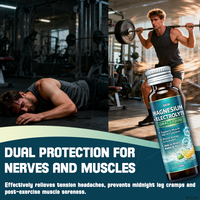 Líquido Oral de Magnesio + Electrolitos, Apoyo Muscular y Nervioso, Energía, Hidratación, Alivio del Estrés, Recuperación, Botellas de 50 ml, Suplemento Dietético