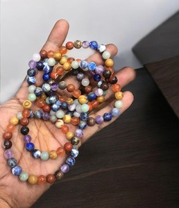 New Best Quality 8mm Round Agate Bead Crystal Bracelet Natural Stone beaded <b>Bangle</b> for <b>Men</b> Women Girl Bulk Jewelry Gift - Product Image 2