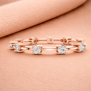 Bracelet tennis VBR JEWELS en diamants taille brillant, plaqué argent, or jaune 14 carats, certifié IGI, taille brillant, élégant et minimaliste - Product Image 1