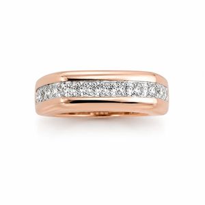 18K Gold Princess Cut Diamond Channel Setting <b>Ring</b> for <b>Men</b> Modern Minimalist Geometric Band Polished Finish Wedding Party Daily - Product Image 1