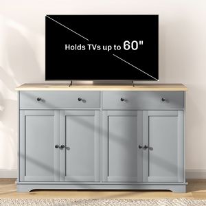 Credenza Moderna Grigia con Cassetti e Ripiani Regolabili per Soggiorno, Sala da Pranzo, Ingresso, Realizzata in Legno - Product Image 6