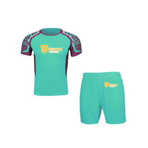 Ensemble d'entraînement athlétique 2 pièces pour hommes |   Ensemble de vêtements de sport 2 pièces respirant pour le football et la gym, avec bordure néon - Product Image 1