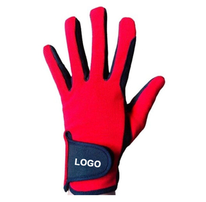 Gants de conduite SEAMRE WEAR rouges à doigts entiers en polyester antidérapants avec fermeture auto-agrippante unisexe pour l'été - Product Image 1
